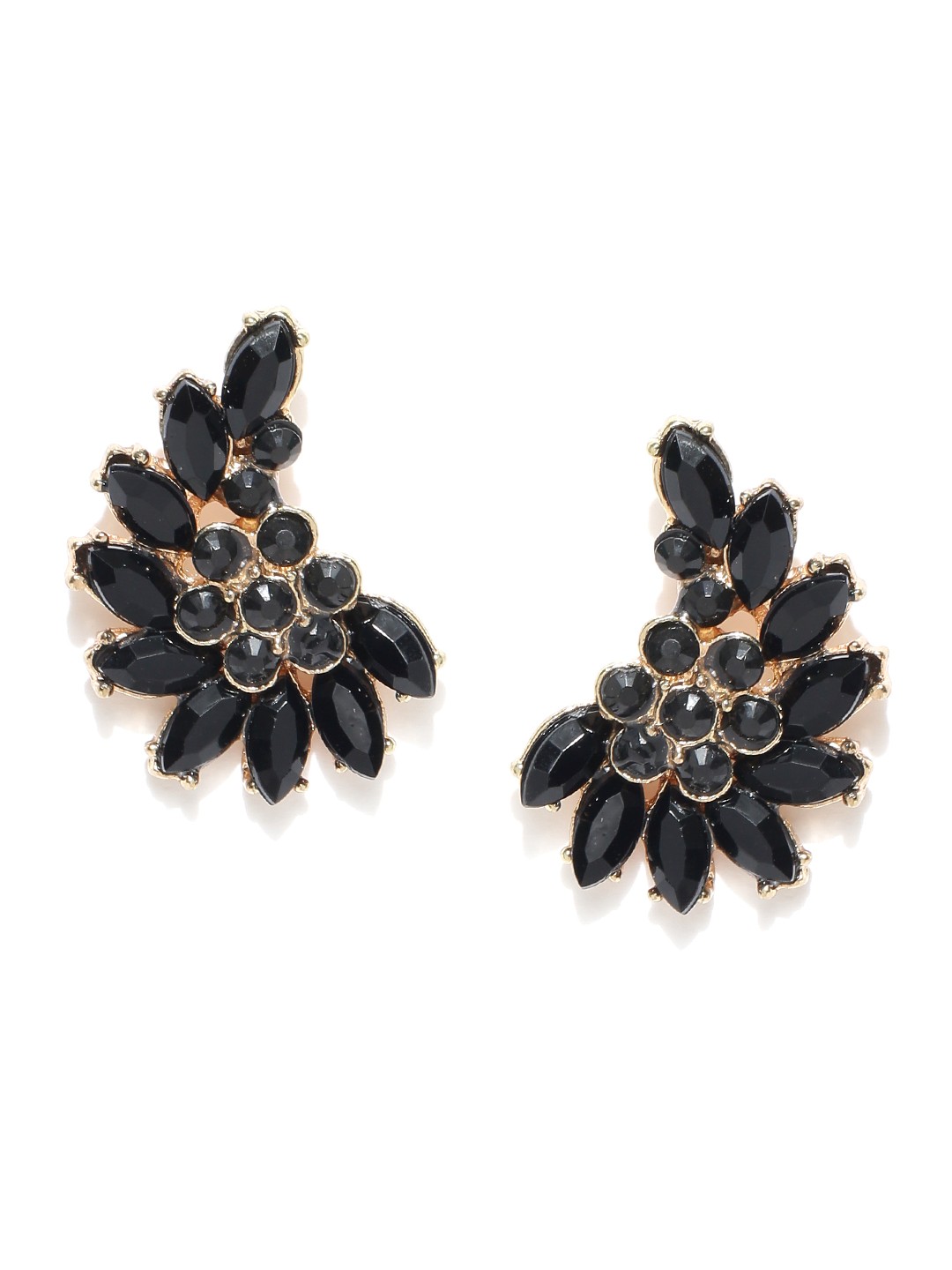 

OOMPH Gold-Toned & Black Handcrafted Contemporary Studs