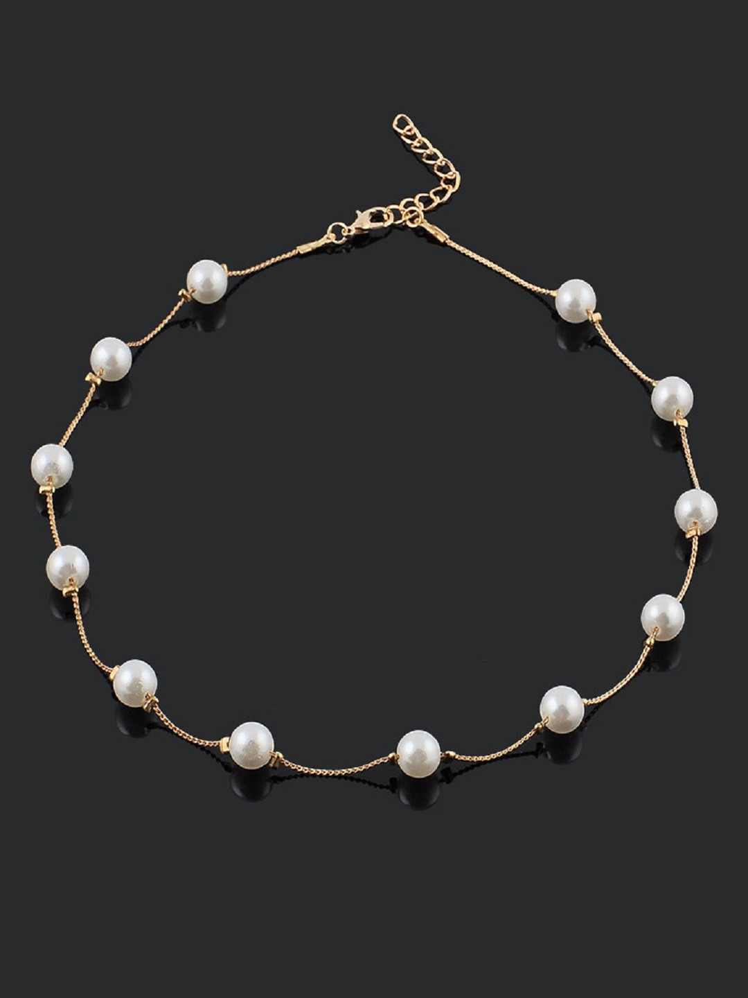 

OOMPH Gold-Plated White Beaded Handcrafted Necklace