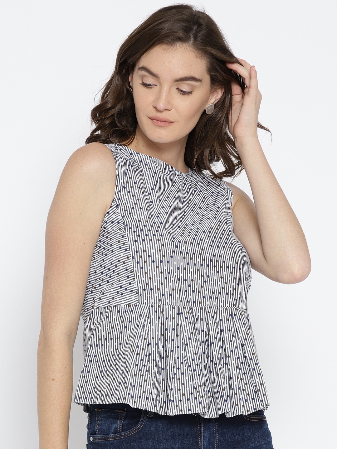 

AND Women Blue Striped Top