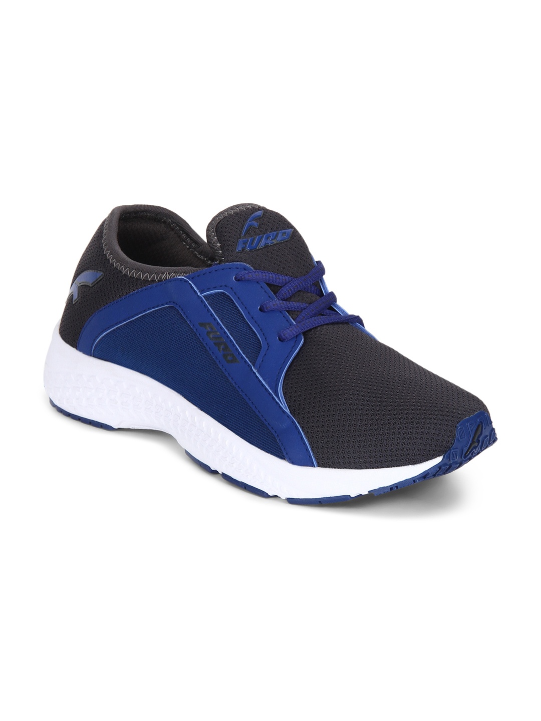 

FURO by Red Chief Men Blue & Black Mesh Mid-Top Running Shoes