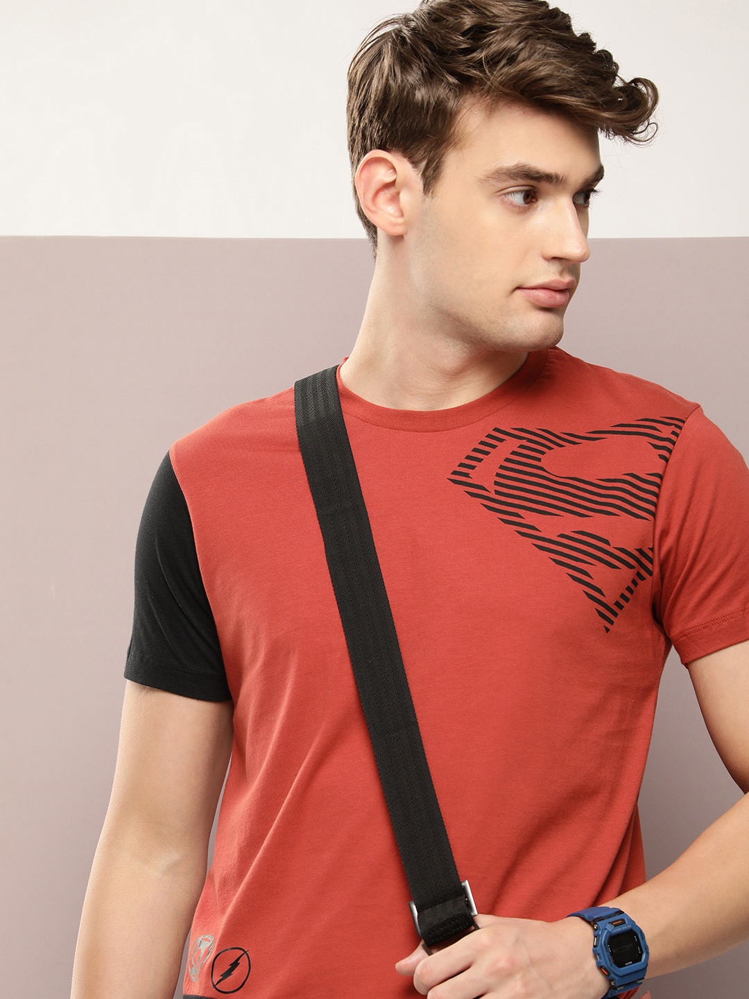 

Justice League Superman Printed Pure Cotton T-shirt, Rust