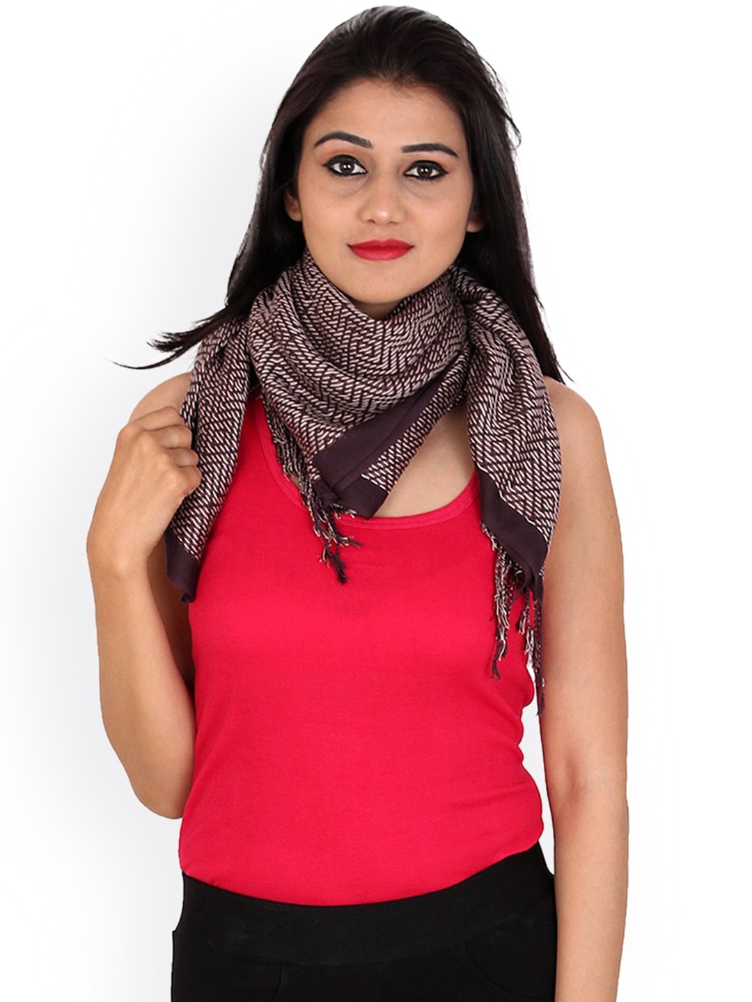 

Anekaant Women Brown Woven Design Reversible Stole