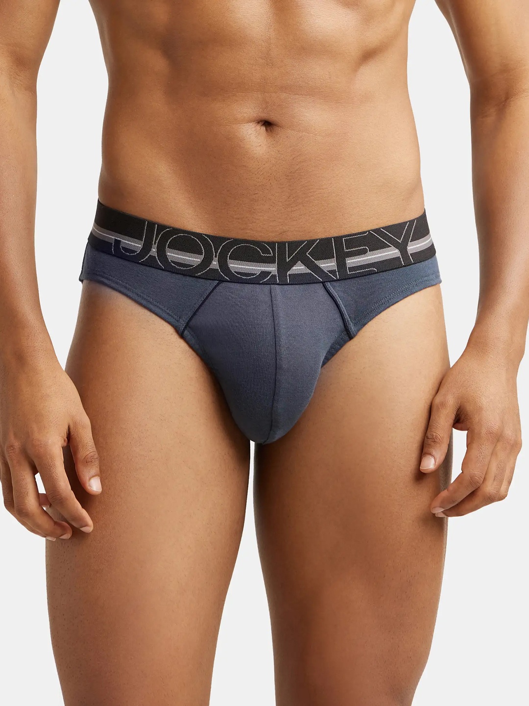 

Jockey Combed Cotton Rib Brief with Ultrasoft Waistband-US17, Charcoal