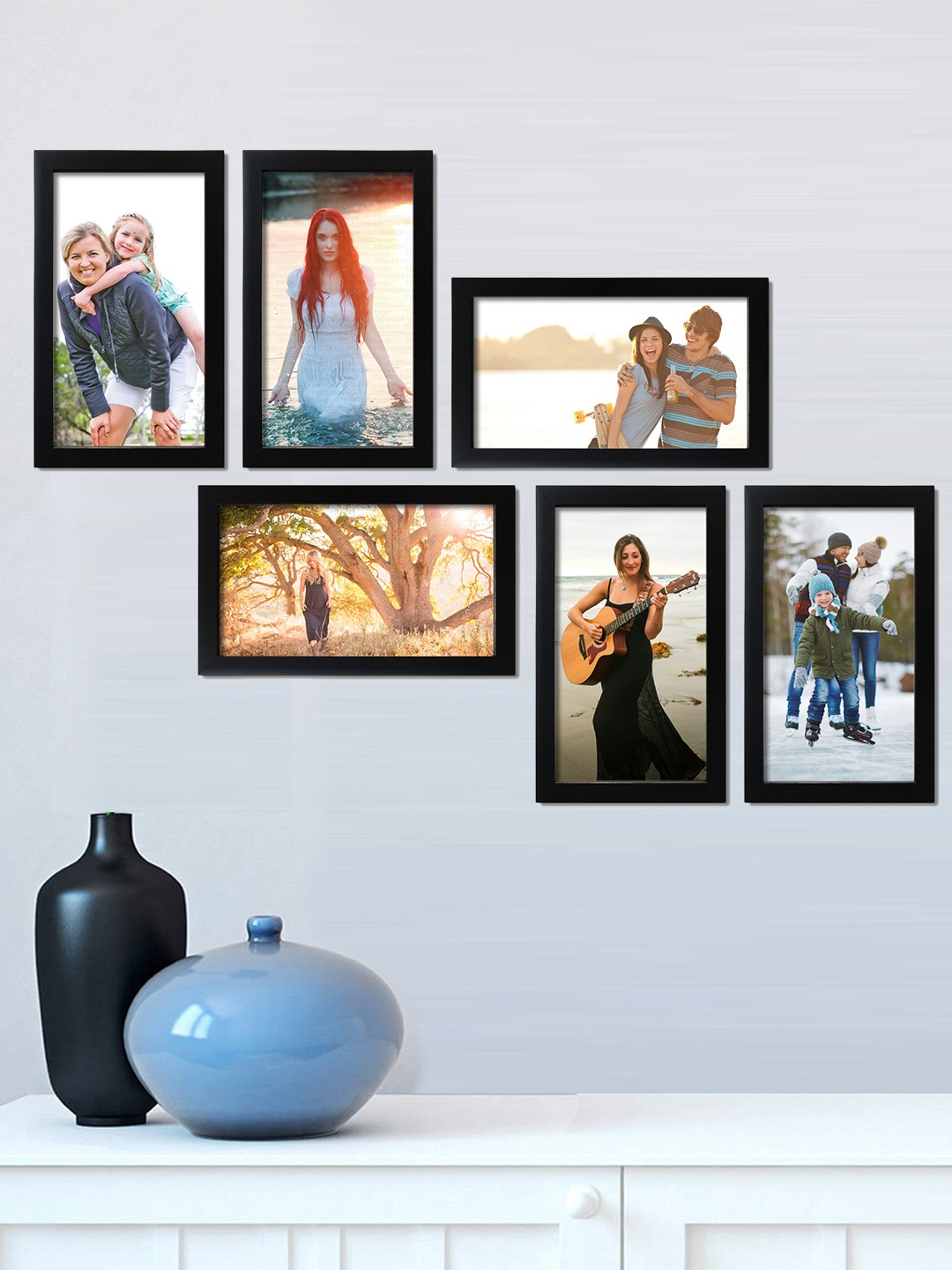 

Random Set of 6 Black Photo frames
