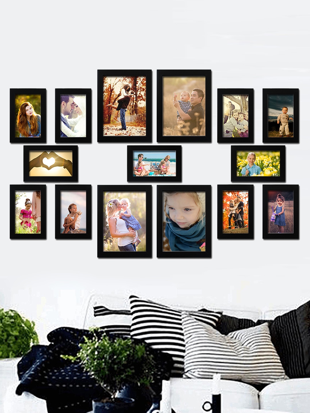 

Random Set of 15 Black Photo frames