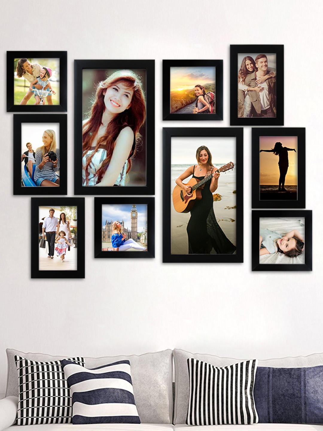 

Random Set of 10 Black Photo frames