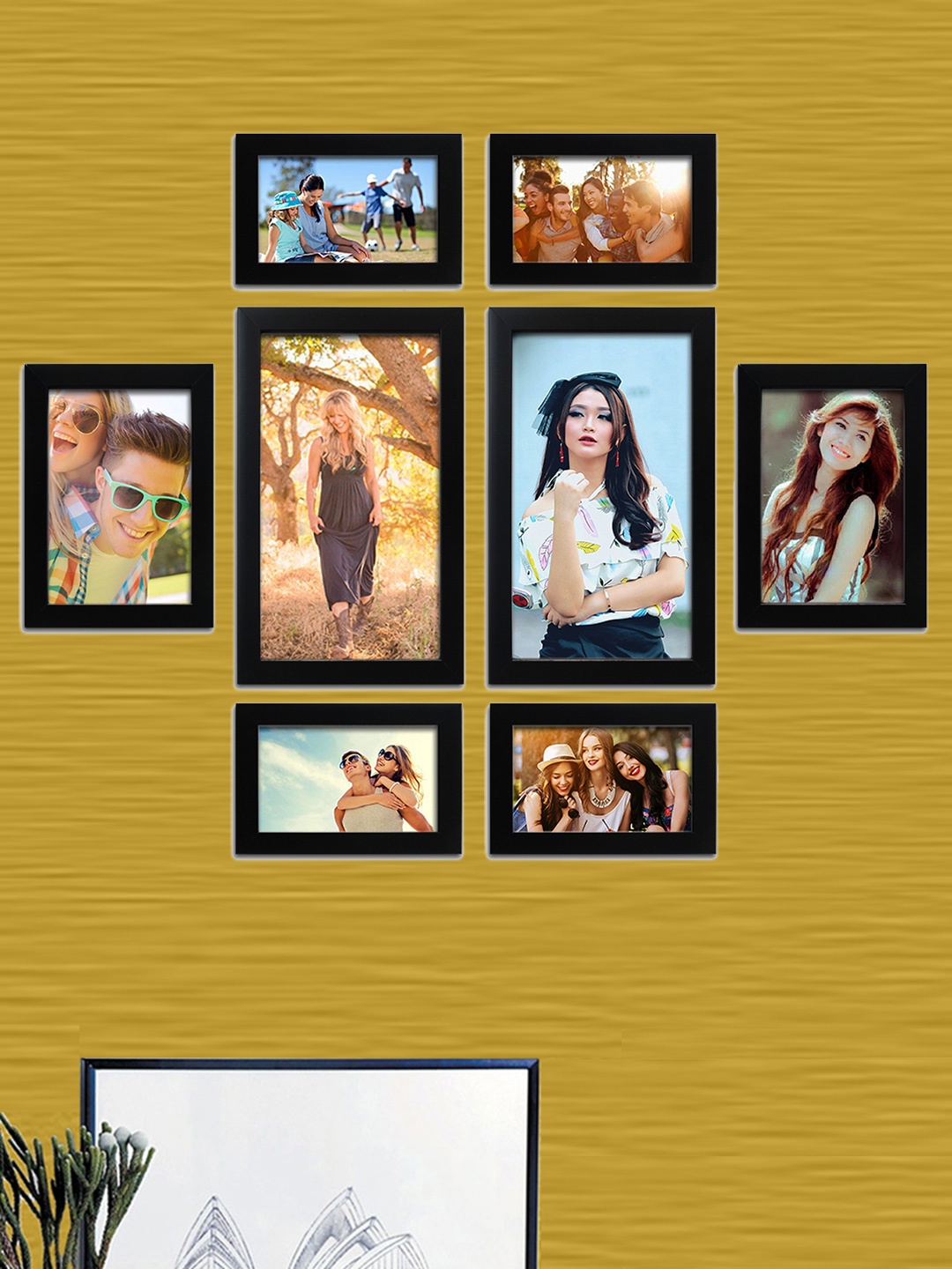 

RANDOM Set of 8 Black Wall Photo Frames