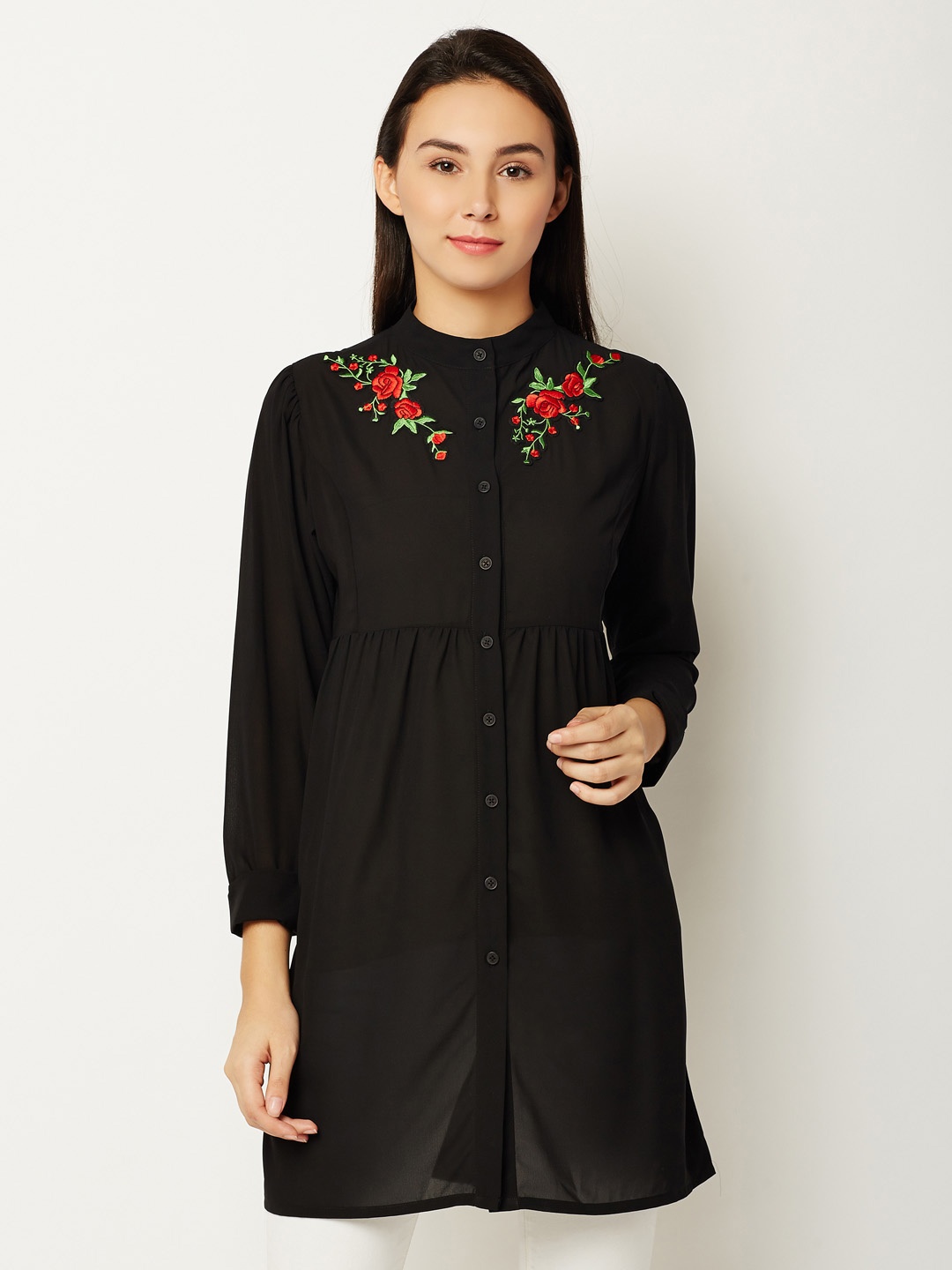

Miss Chase Women Black Solid A-Line Top