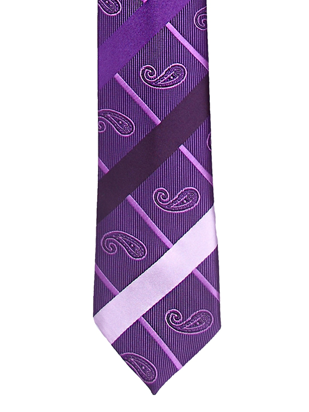 

Tossido Purple Woven Design Broad Tie