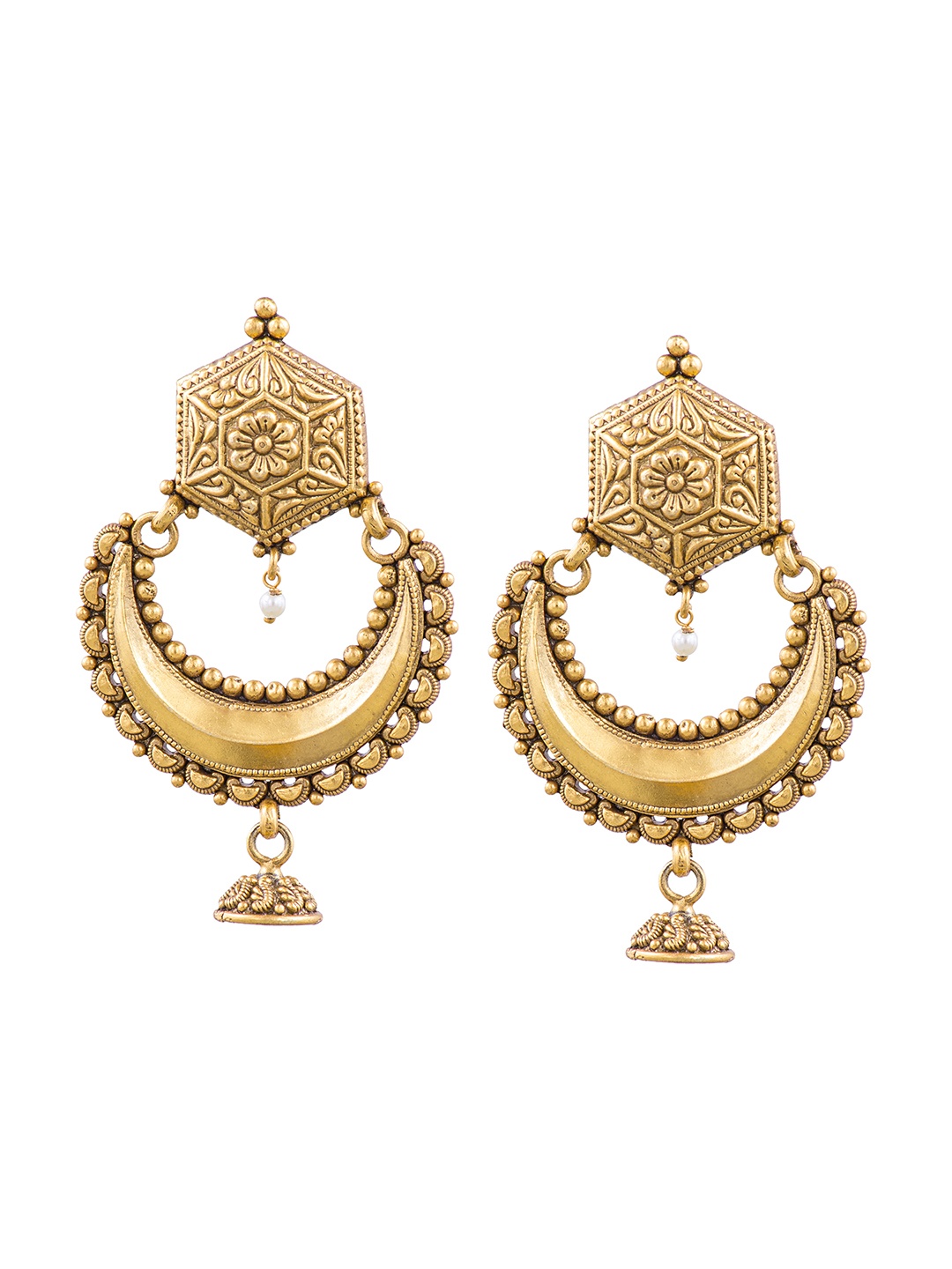 

ahilya Sterling Silver Noor Chandbali, Gold