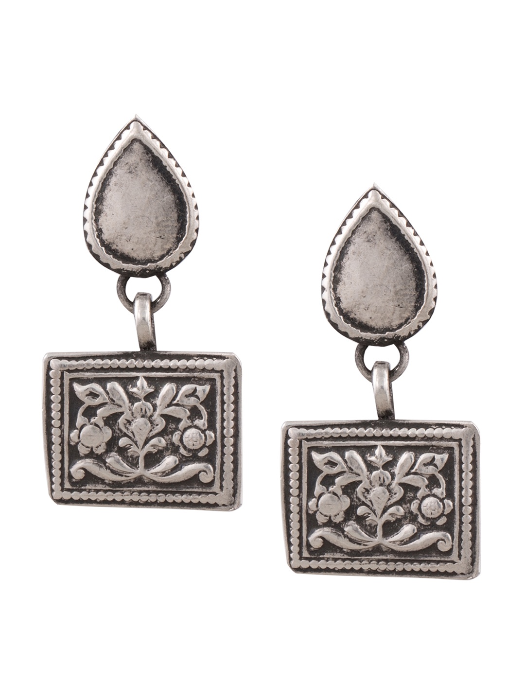 

ahilya Sterling Silver Teardrop Square Earring