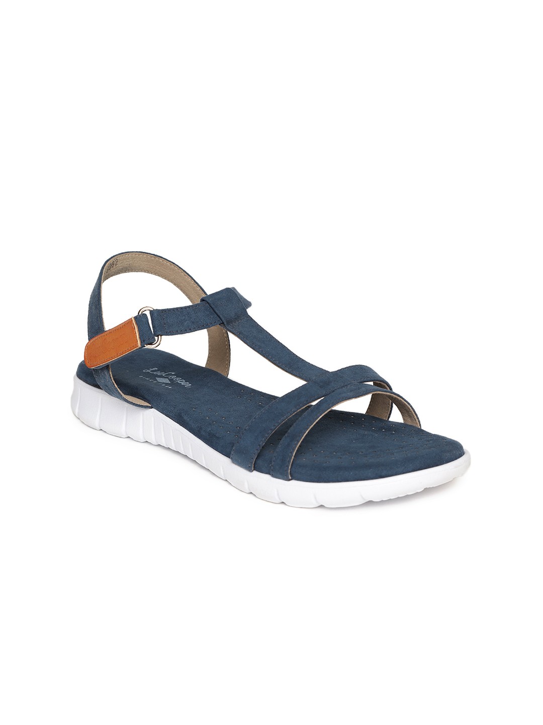 

Lee Cooper Women Blue Solid Synthetic Open Toe Flats