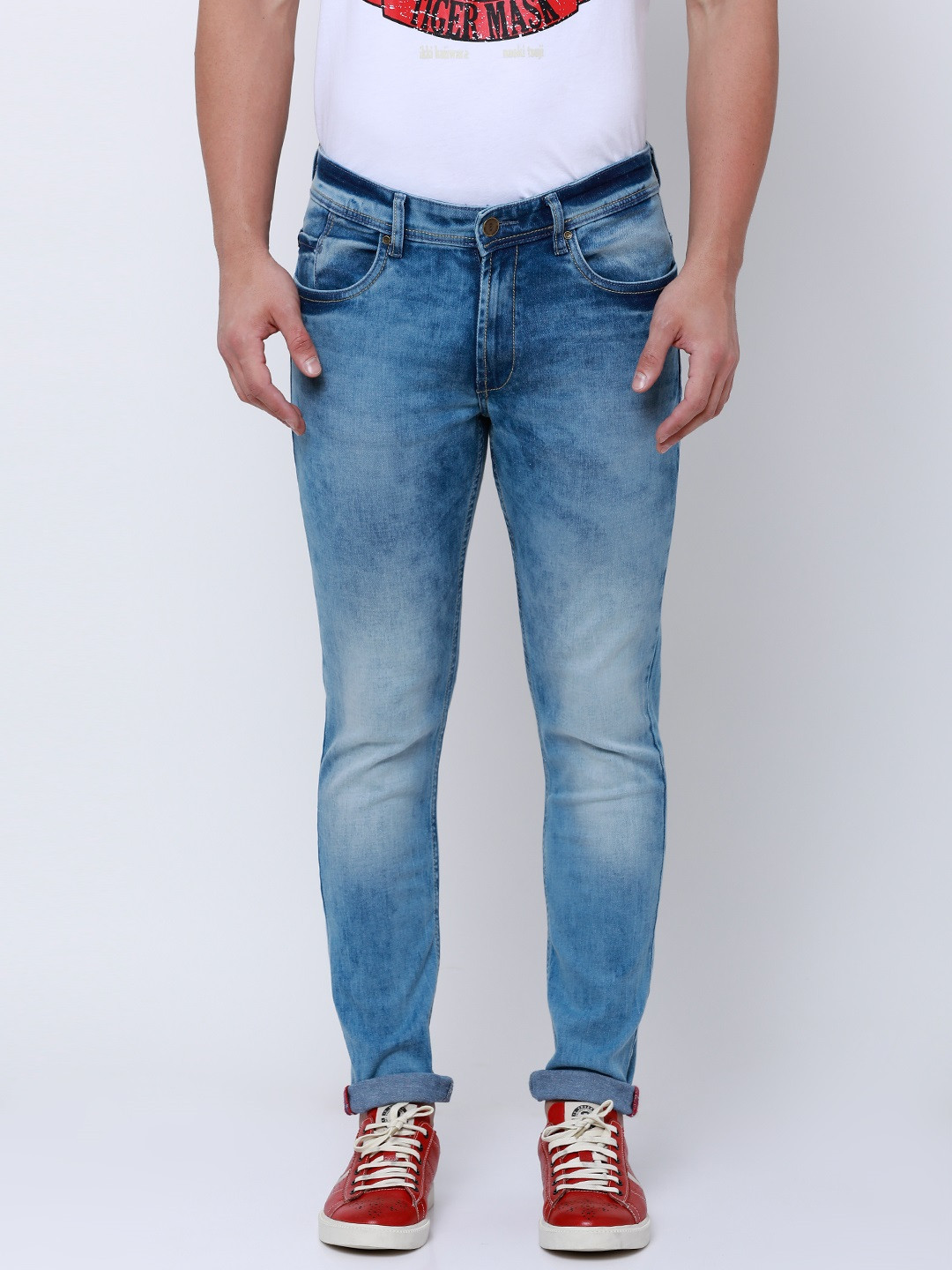 

LOCOMOTIVE Men Blue Slim Fit Mid-Rise Clean Look Stretchable Jeans