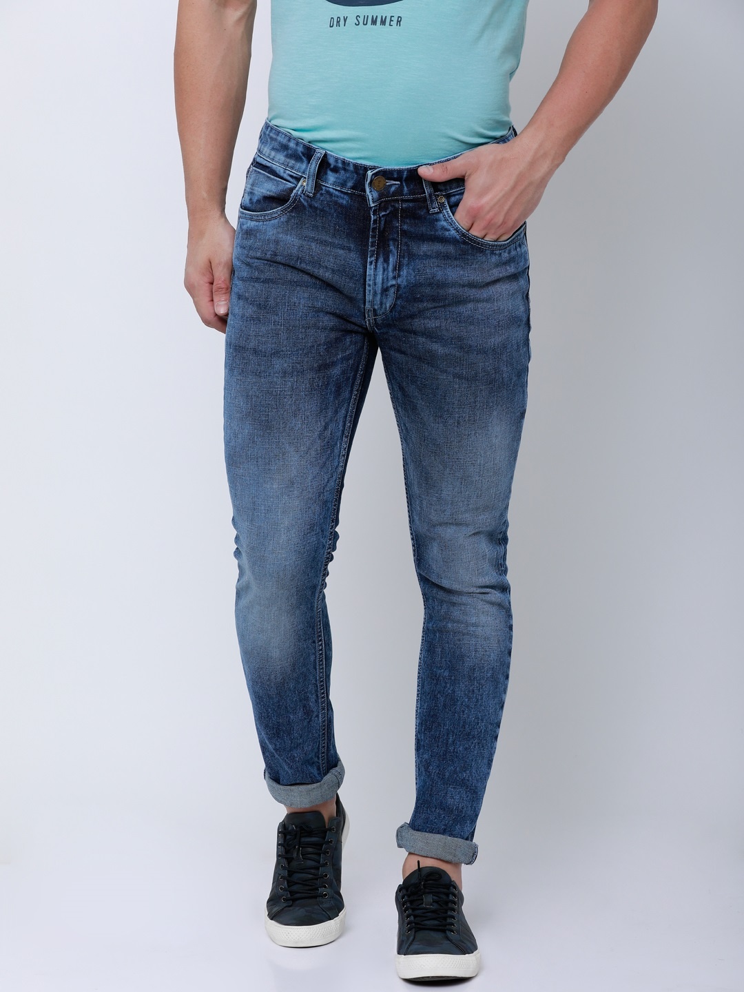 

LOCOMOTIVE Men Blue Slim Fit Mid-Rise Clean Look Stretchable Jeans