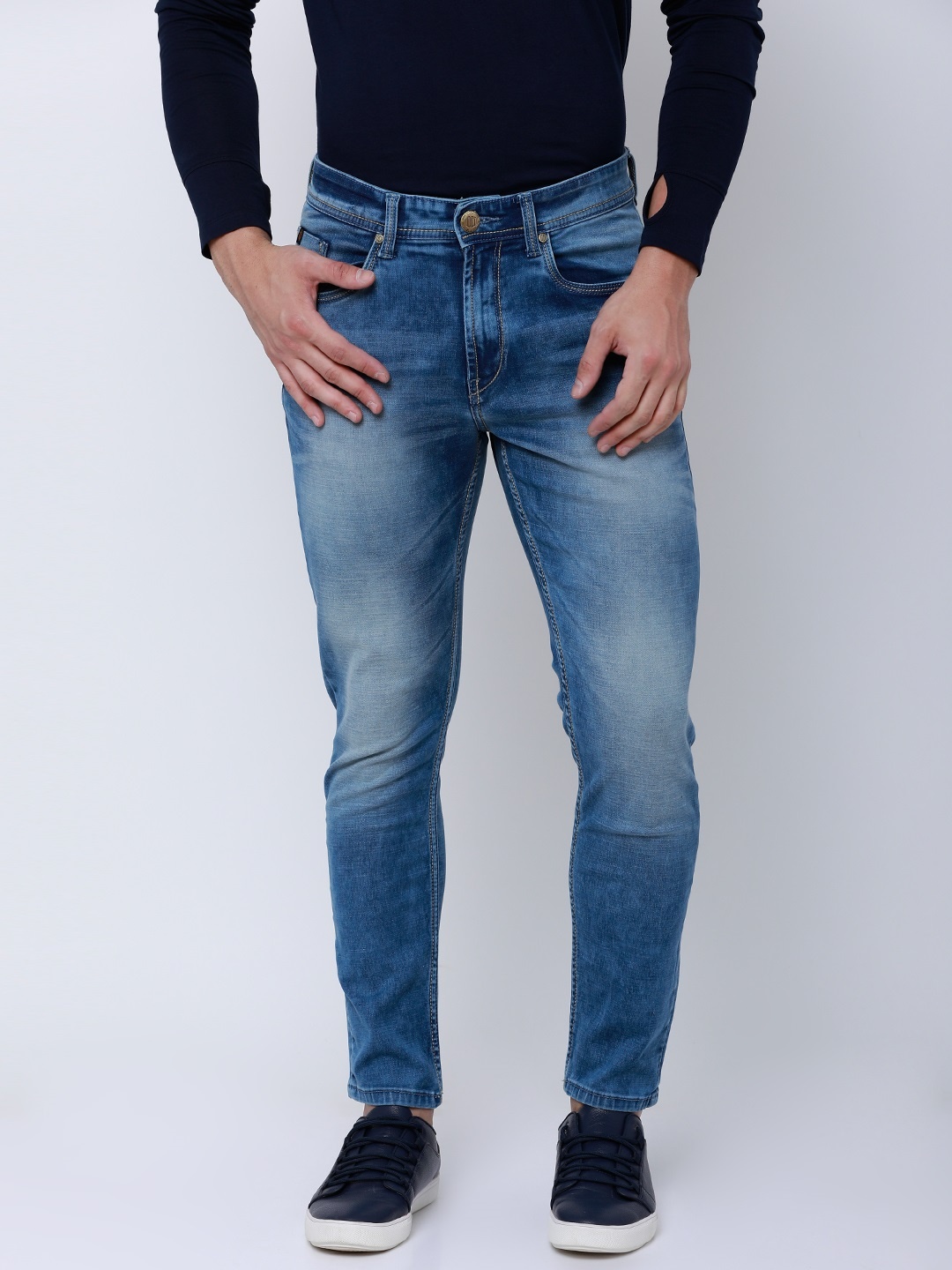 

LOCOMOTIVE Men Blue Slim Fit Mid-Rise Clean Look Stretchable Jeans