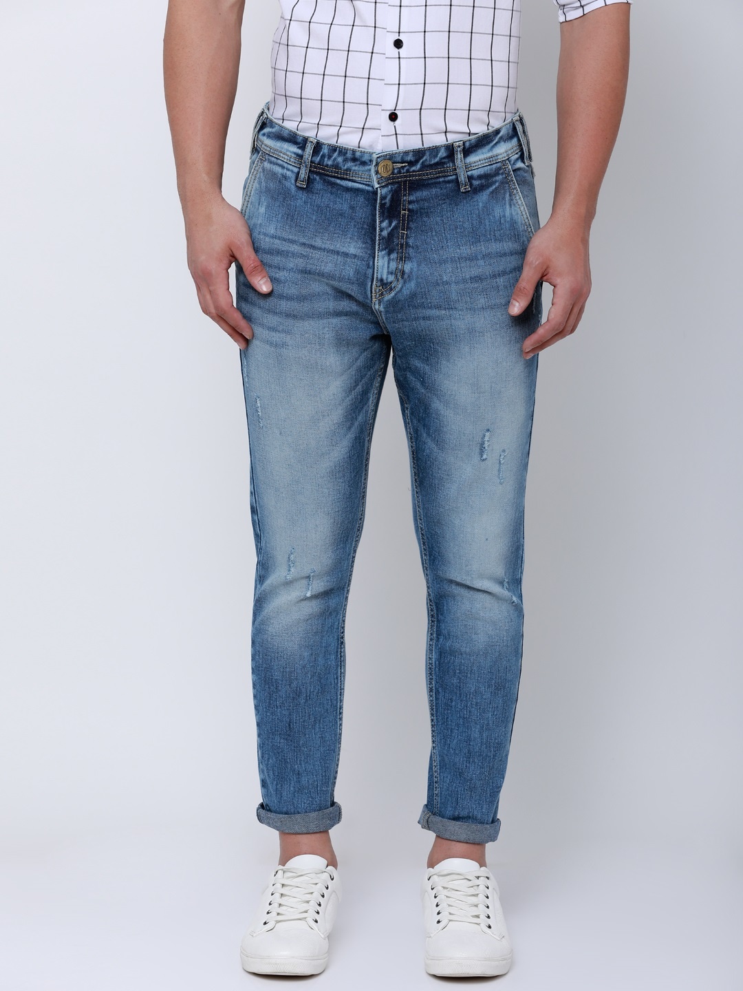 

LOCOMOTIVE Men Blue Slim Fit Mid-Rise Mildly Distressed Stretchable Jeans
