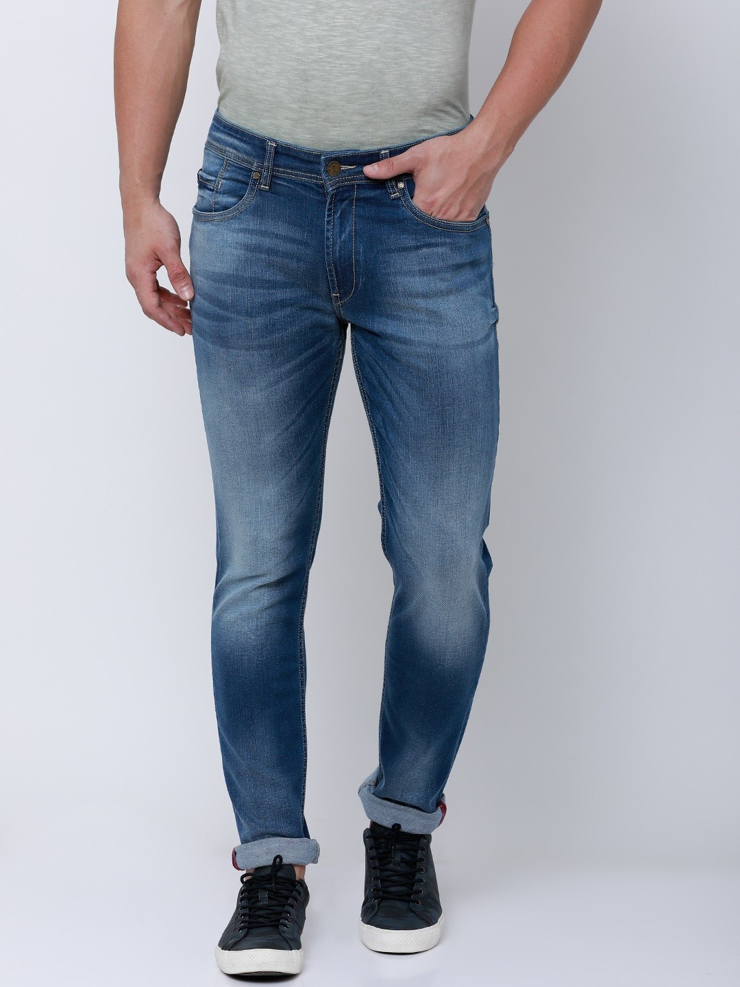 

LOCOMOTIVE Men Blue Slim Fit Mid-Rise Clean Look Stretchable Jeans