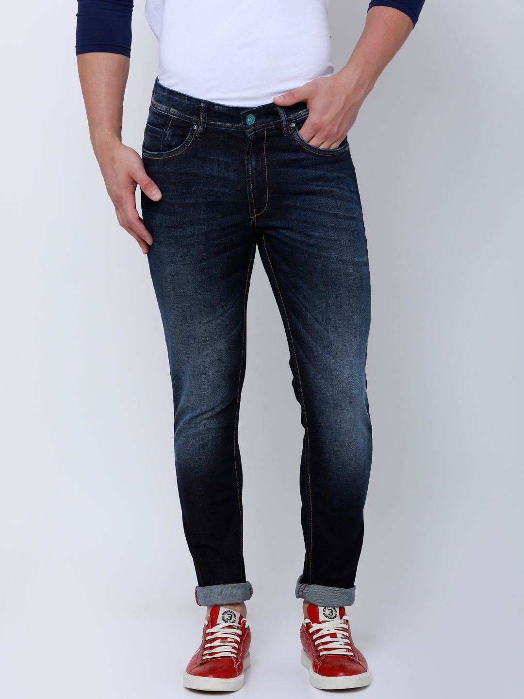 

LOCOMOTIVE Men Blue Slim Fit Mid-Rise Clean Look Stretchable Jeans