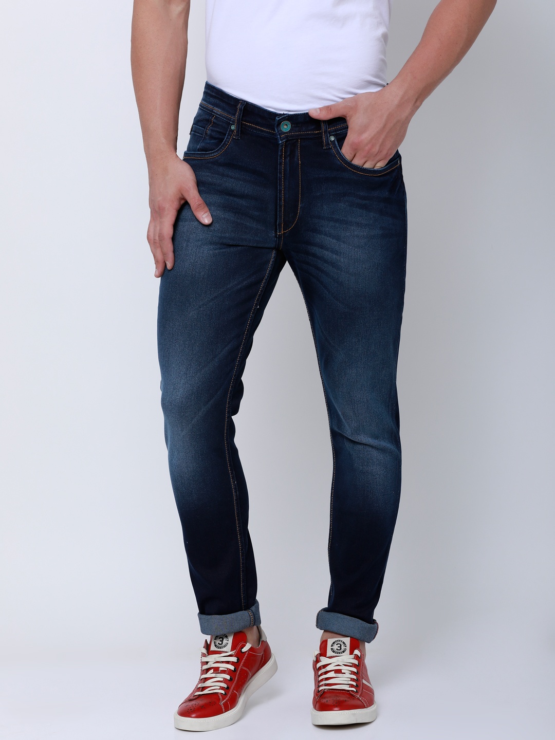 

LOCOMOTIVE Men Blue Slim Fit Mid-Rise Clean Look Stretchable Jeans