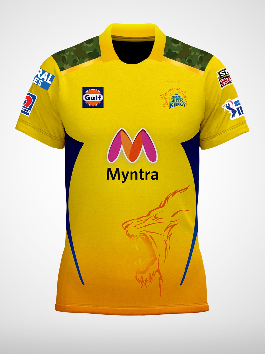

SEVEN by MS Dhoni Men Yellow Chennai Super Kings Printed V-Neck Jersey
