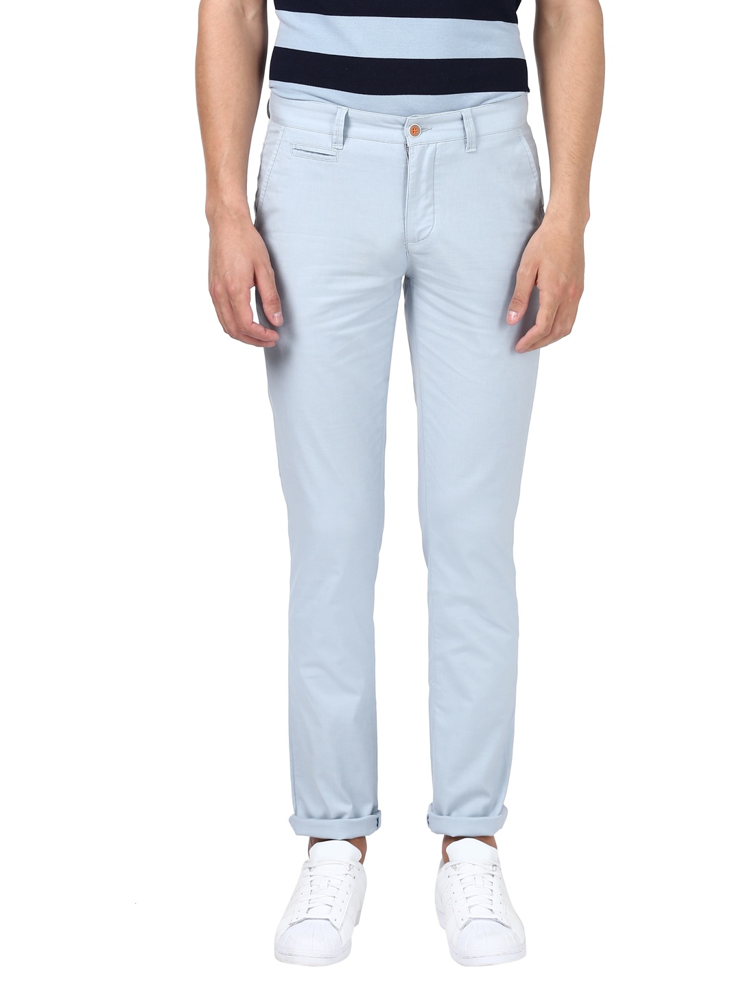 

Park Avenue Men Blue Slim Fit Solid Regular Trousers