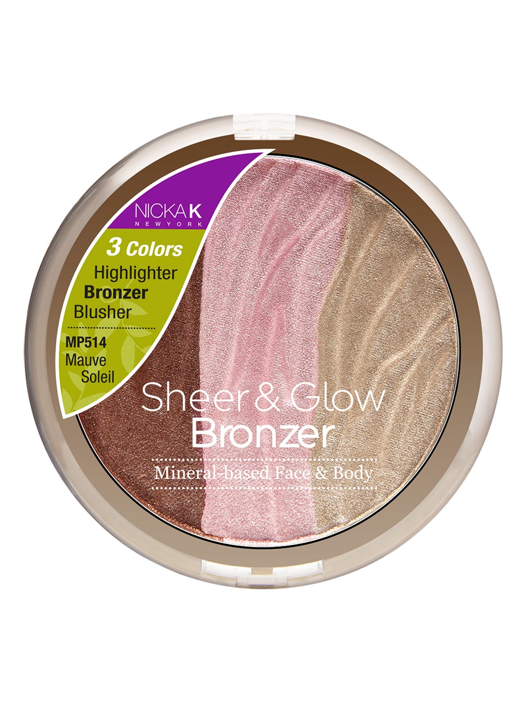 

Nicka K New York Sheer & Glow Mauve Soleil Mineral-Based Bronzer MP514, Multi