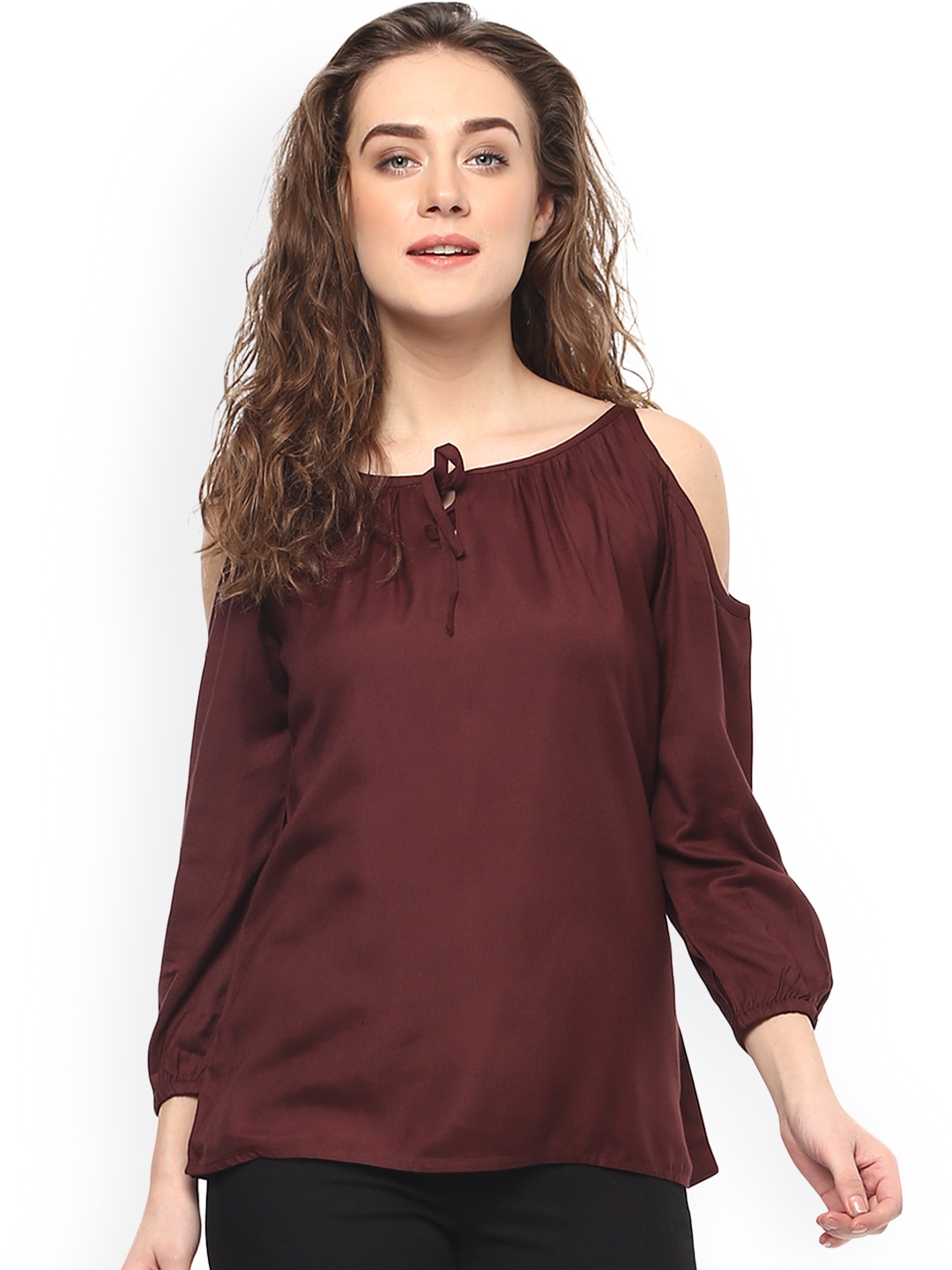

Mayra Women Maroon Solid Top
