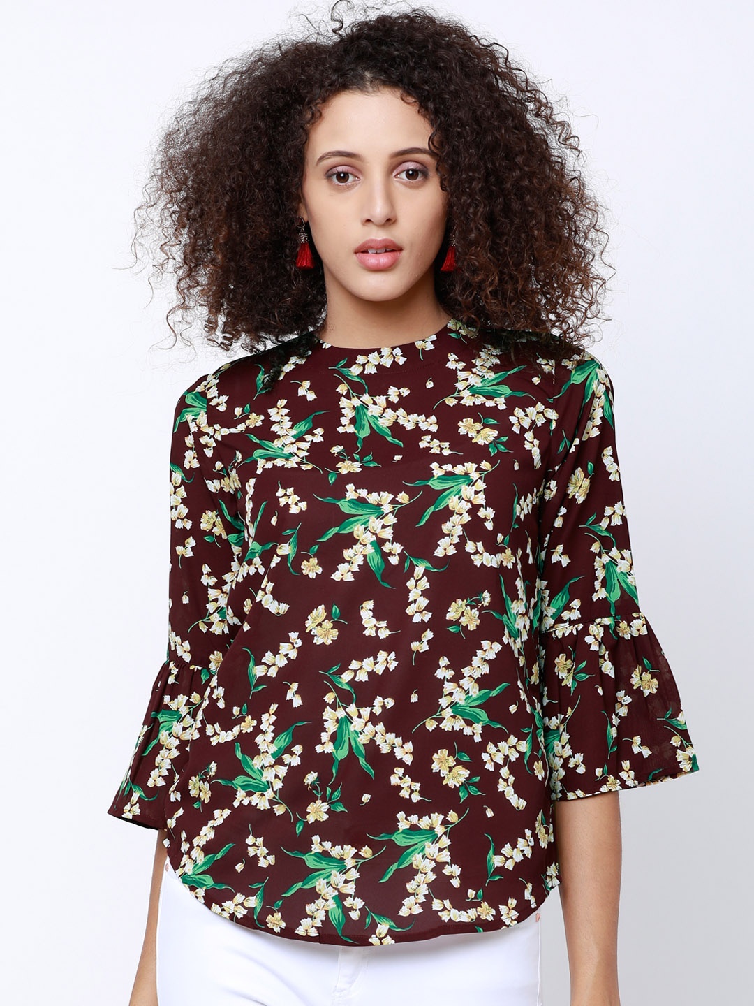 

Tokyo Talkies Women Maroon Printed Top