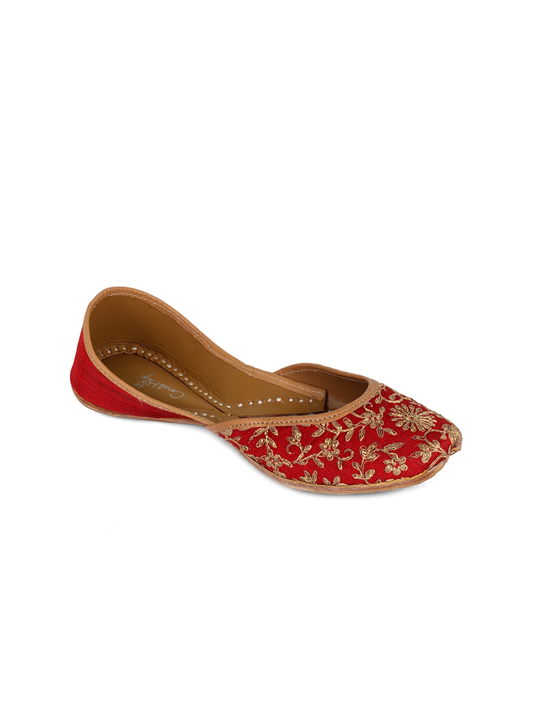 

Coral Haze Women Red Embellished Mojaris