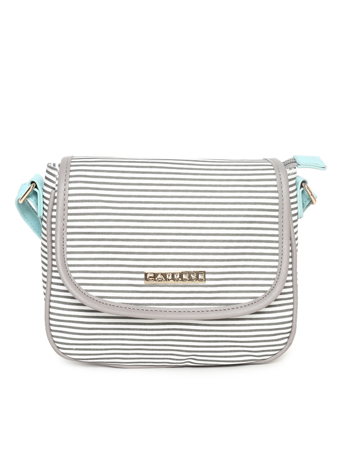

Caprese White & Grey Striped Sling Bag