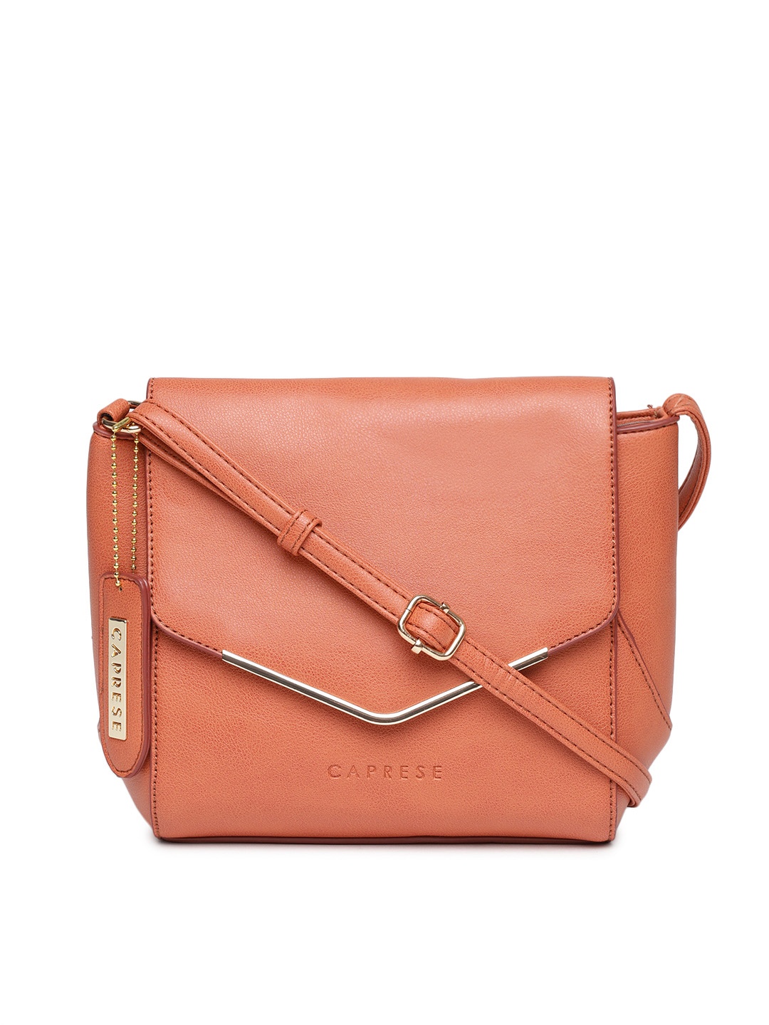 

Caprese Orange Solid Sling Bag