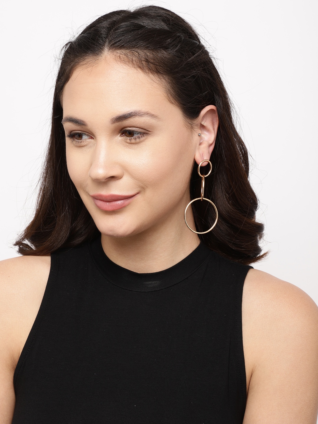 

Ayesha Gold-Toned Circular Drop Earrings, Rose gold