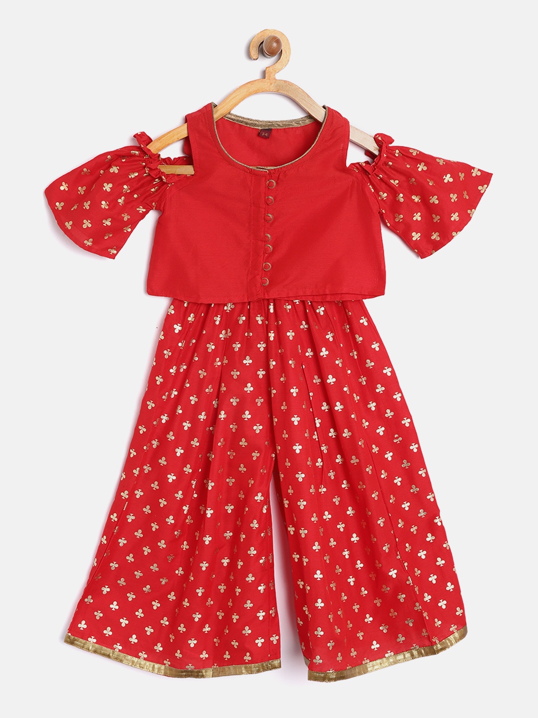 

Twisha Girls Red Printed Top with Palazzos