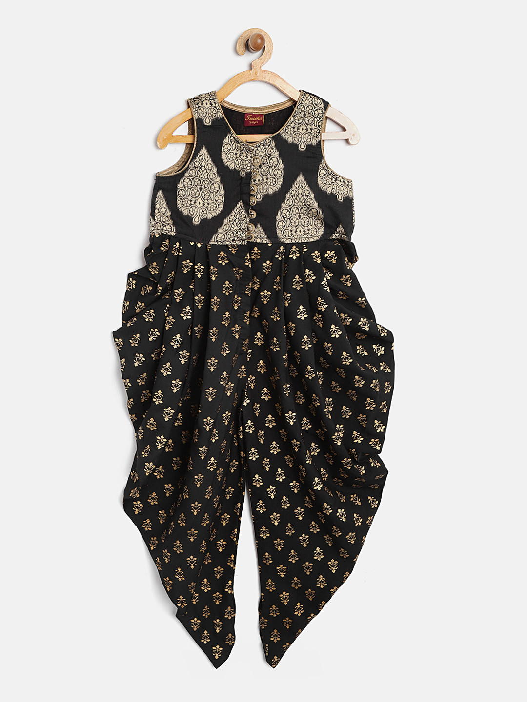 

Twisha Black Printed Dhoti Style Jumpsuit