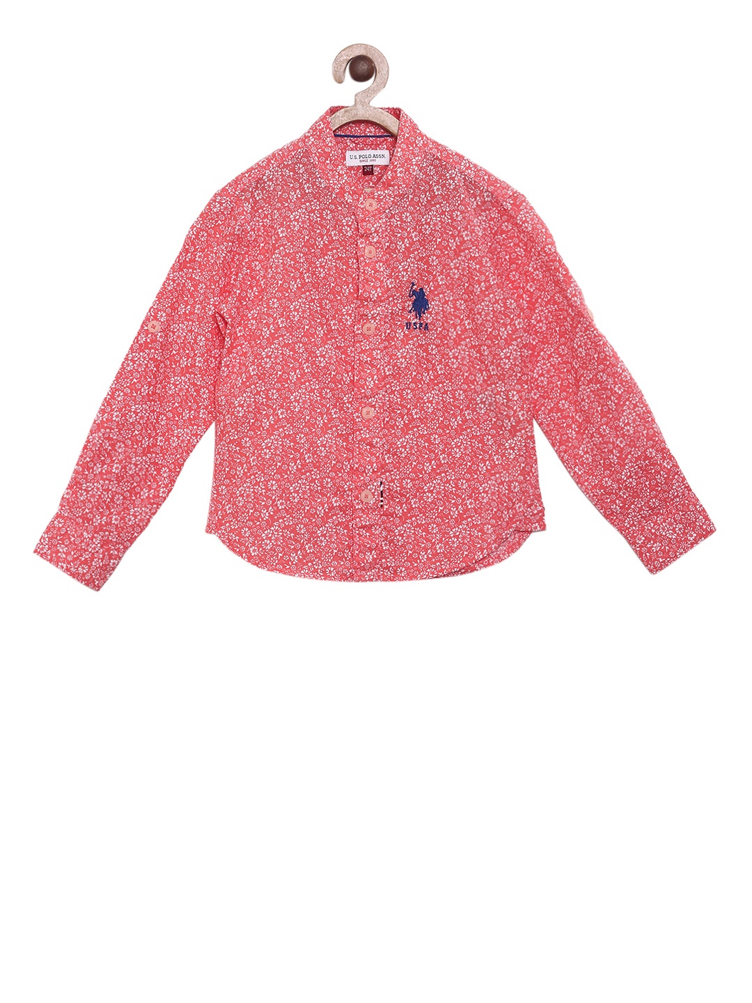 

U.S. Polo Assn. Kids Boys Coral Regular Fit Printed Casual Shirt