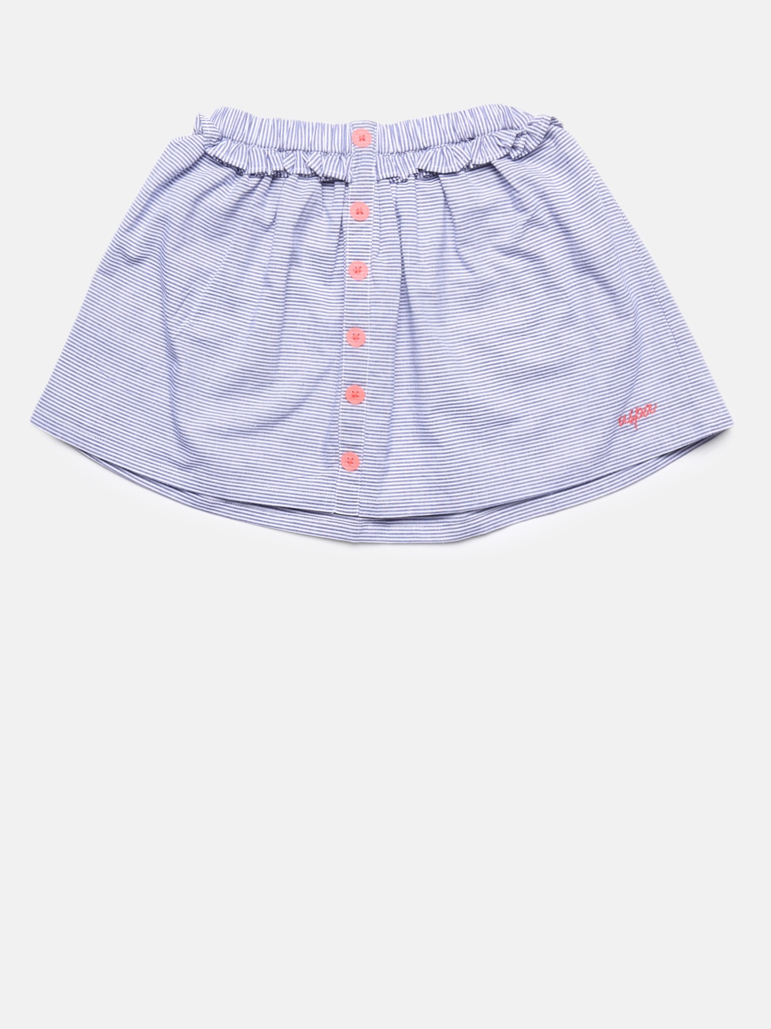 

U.S. Polo Assn. Kids Blue & White Striped A-line Pure Cotton Skirt