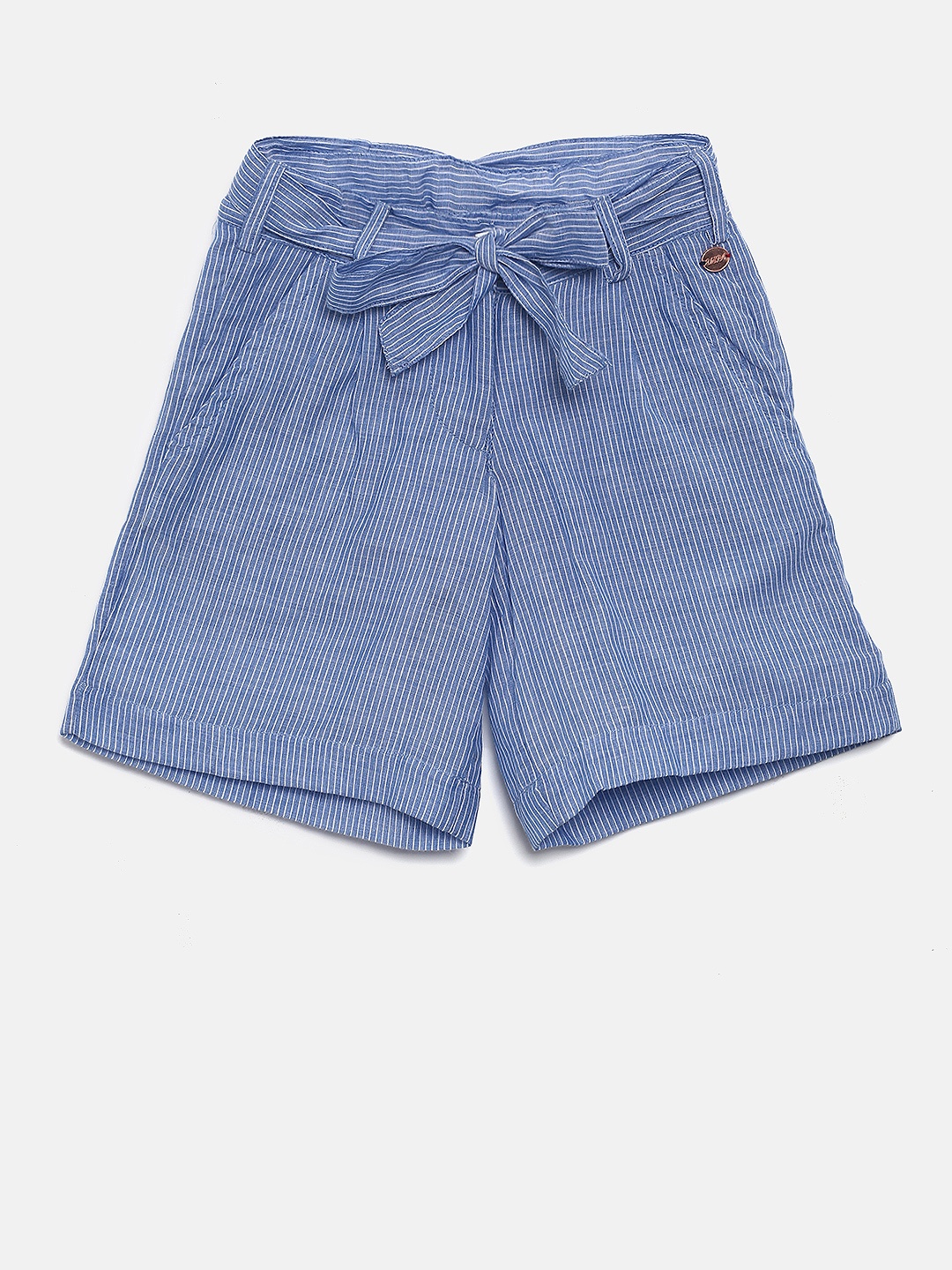 

U.S. Polo Assn. Kids Girls Blue Slim Fit Striped Culottes