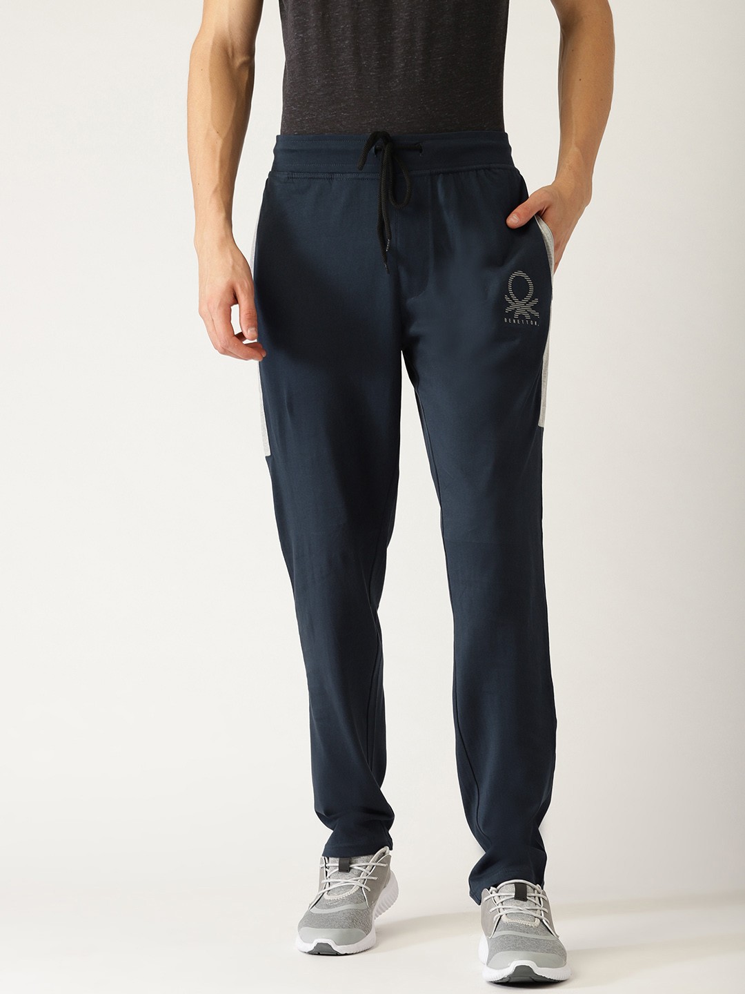 

United Colors of Benetton Men Navy Blue Solid Track Pants