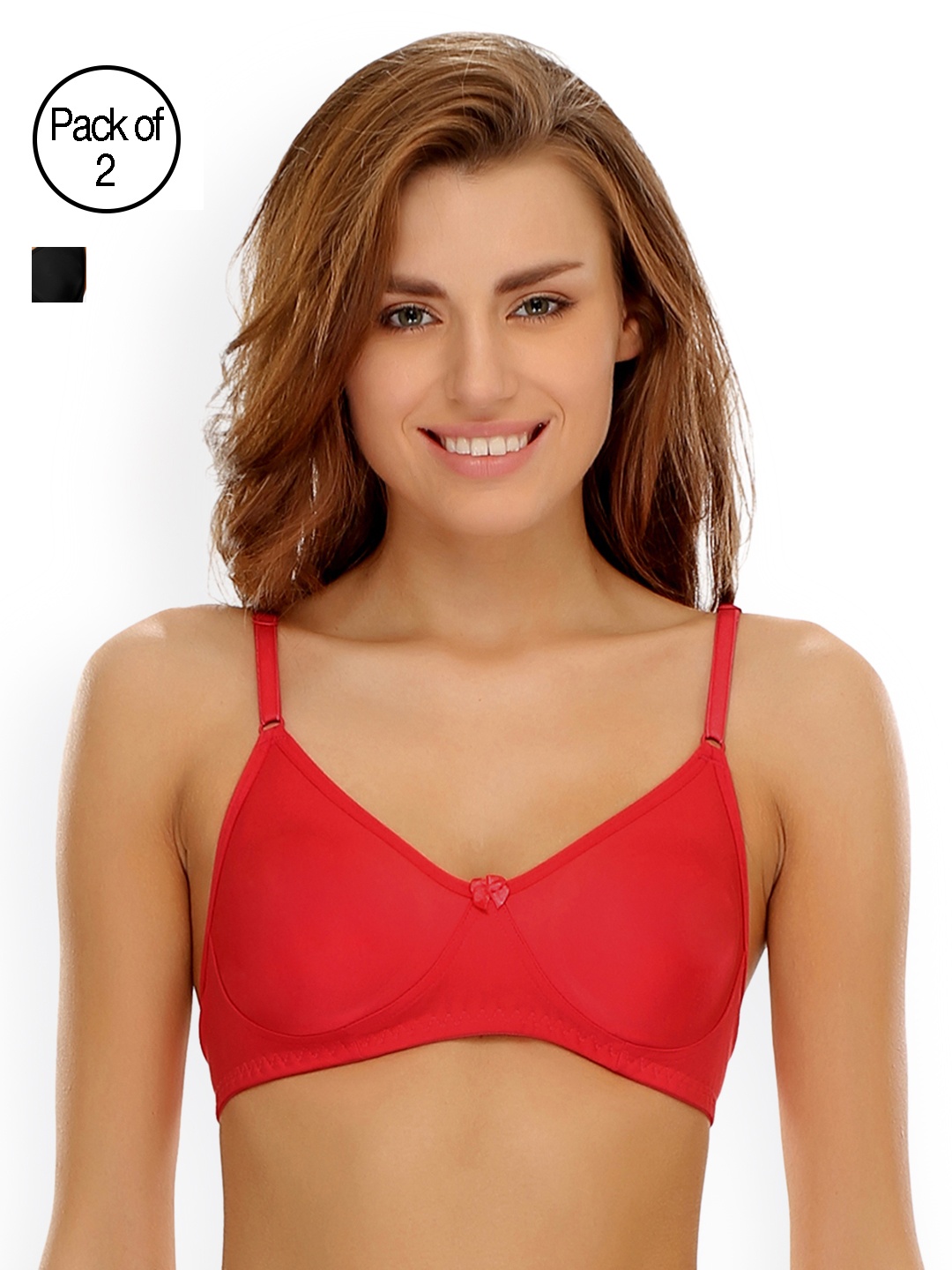 

Clovia Pack Of 2 Bra, Red