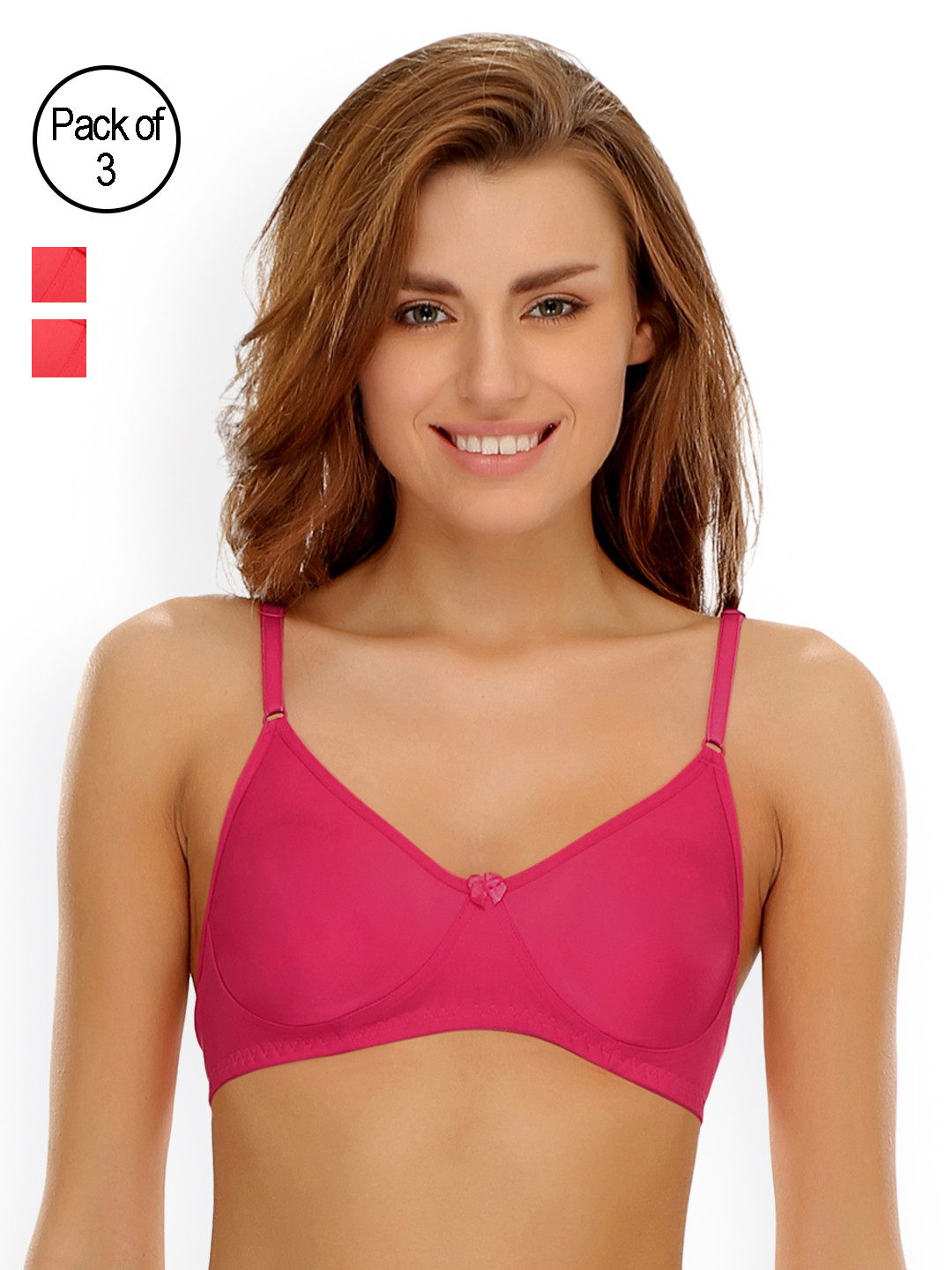 

Clovia Pack Of 3 Bra, Pink