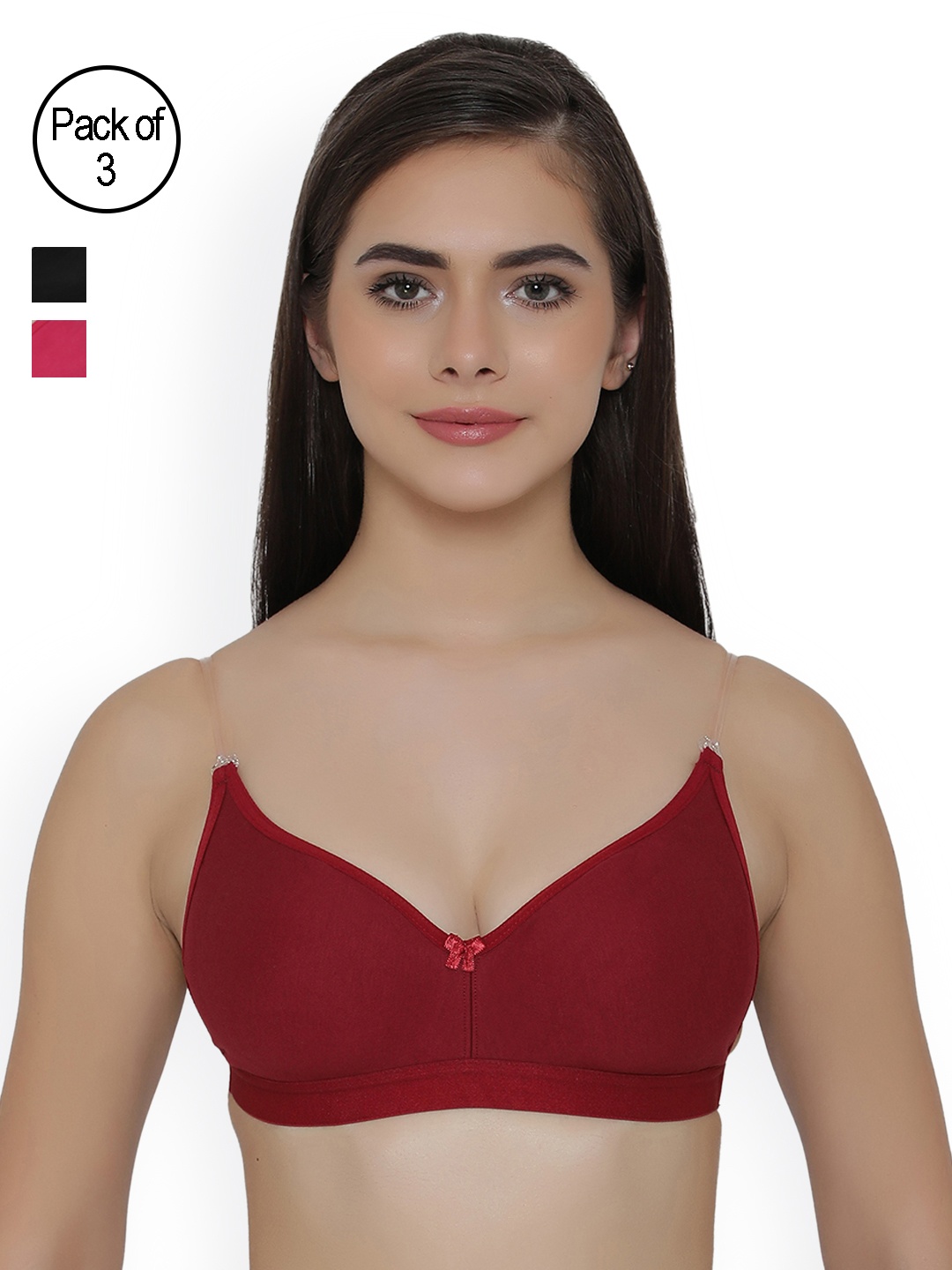 

Clovia Pack Of 2 Bra, Maroon