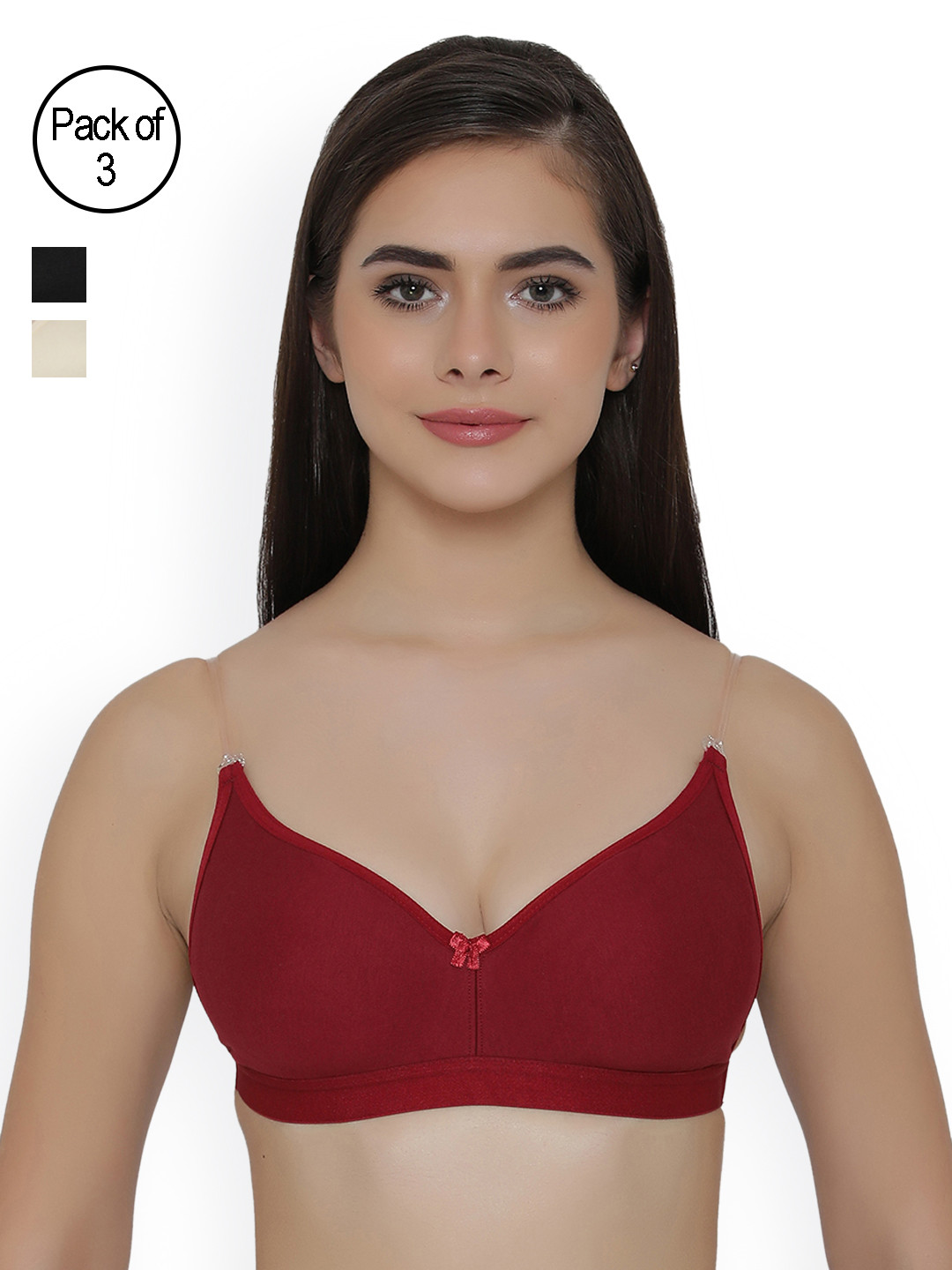 

Clovia Pack Of 2 Bra, Maroon