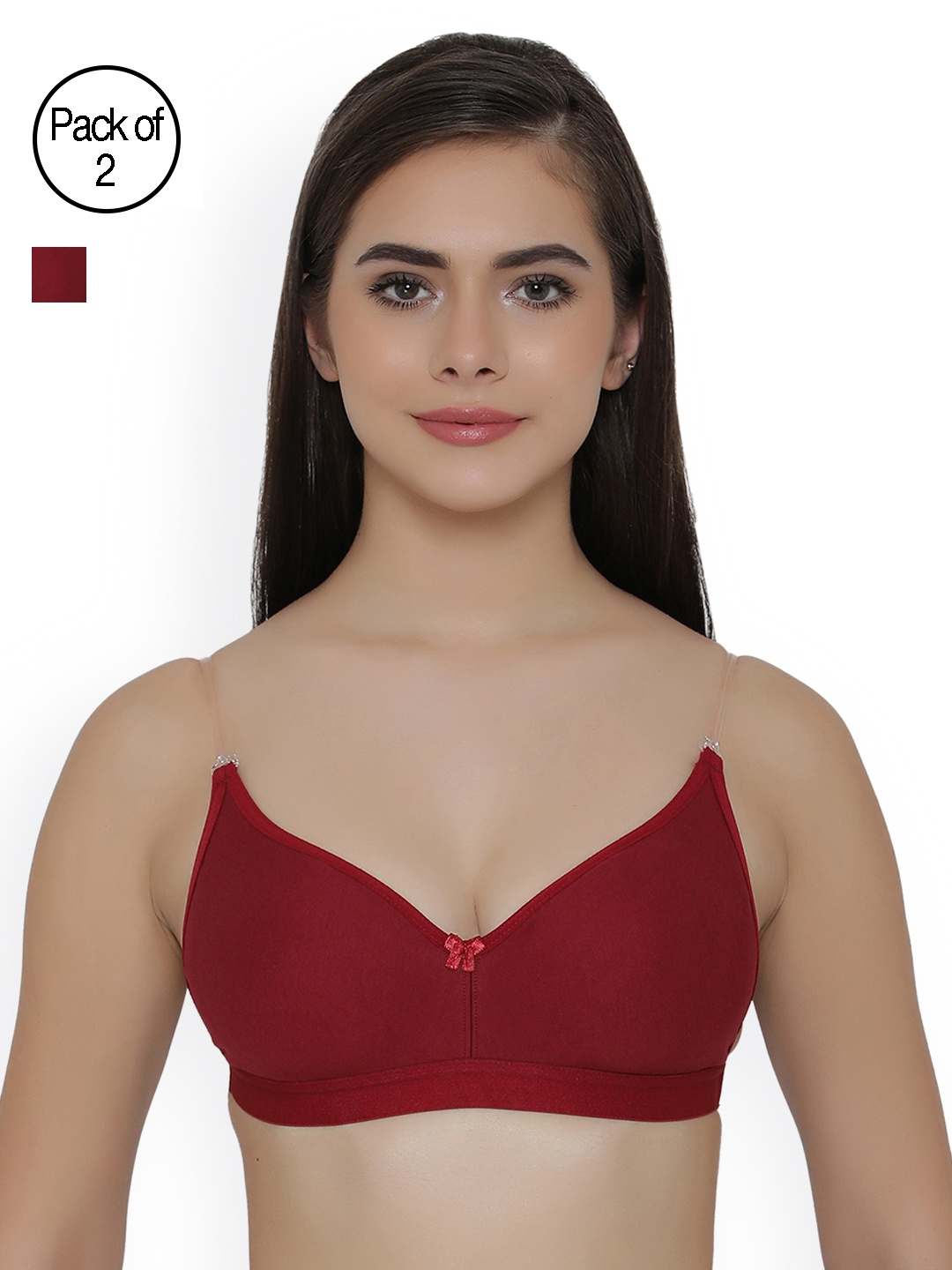 

Clovia Pack Of 2 Bra, Maroon