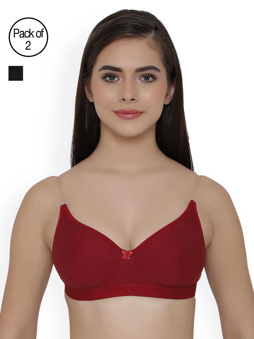 

Clovia Pack Of 2 Bra, Maroon