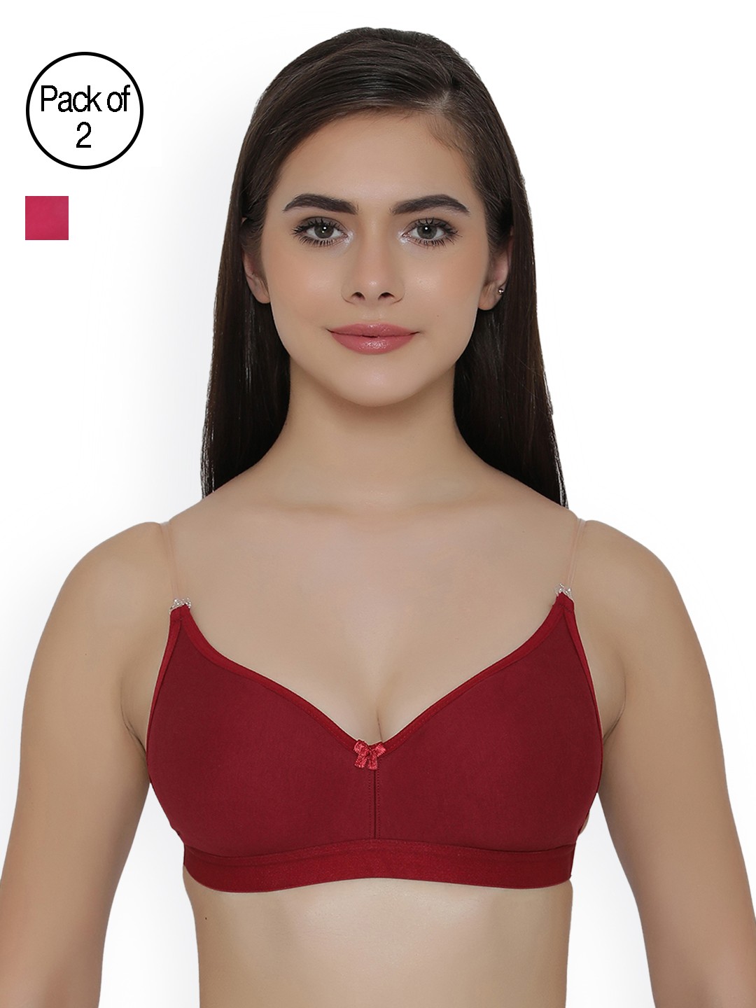 

Clovia Pack Of 2 Bra, Maroon