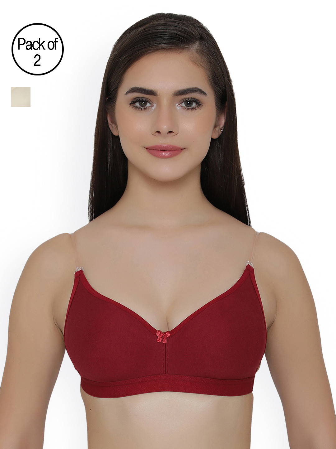 

Clovia Pack Of 2 Bra, Maroon