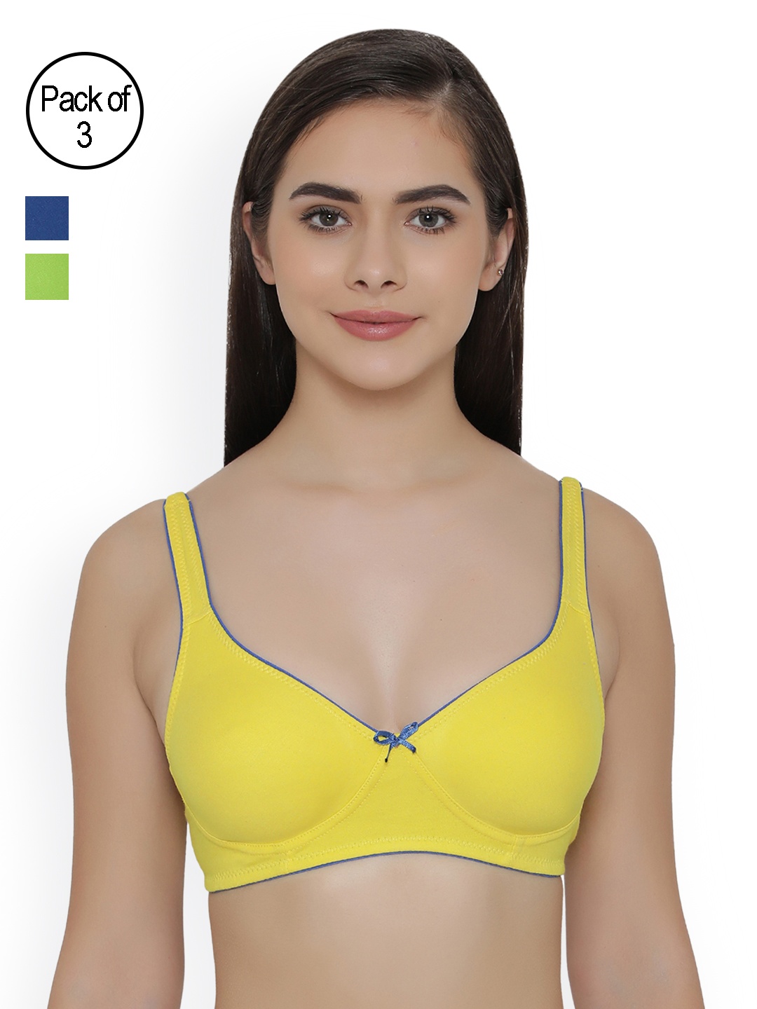 

Clovia Pack Of 3 Bra, Yellow