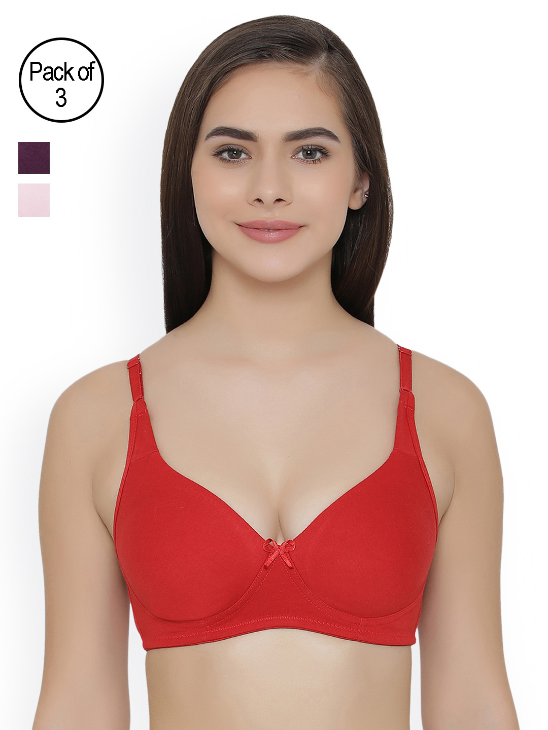 

Clovia Pack Of 3 Bra, Purple