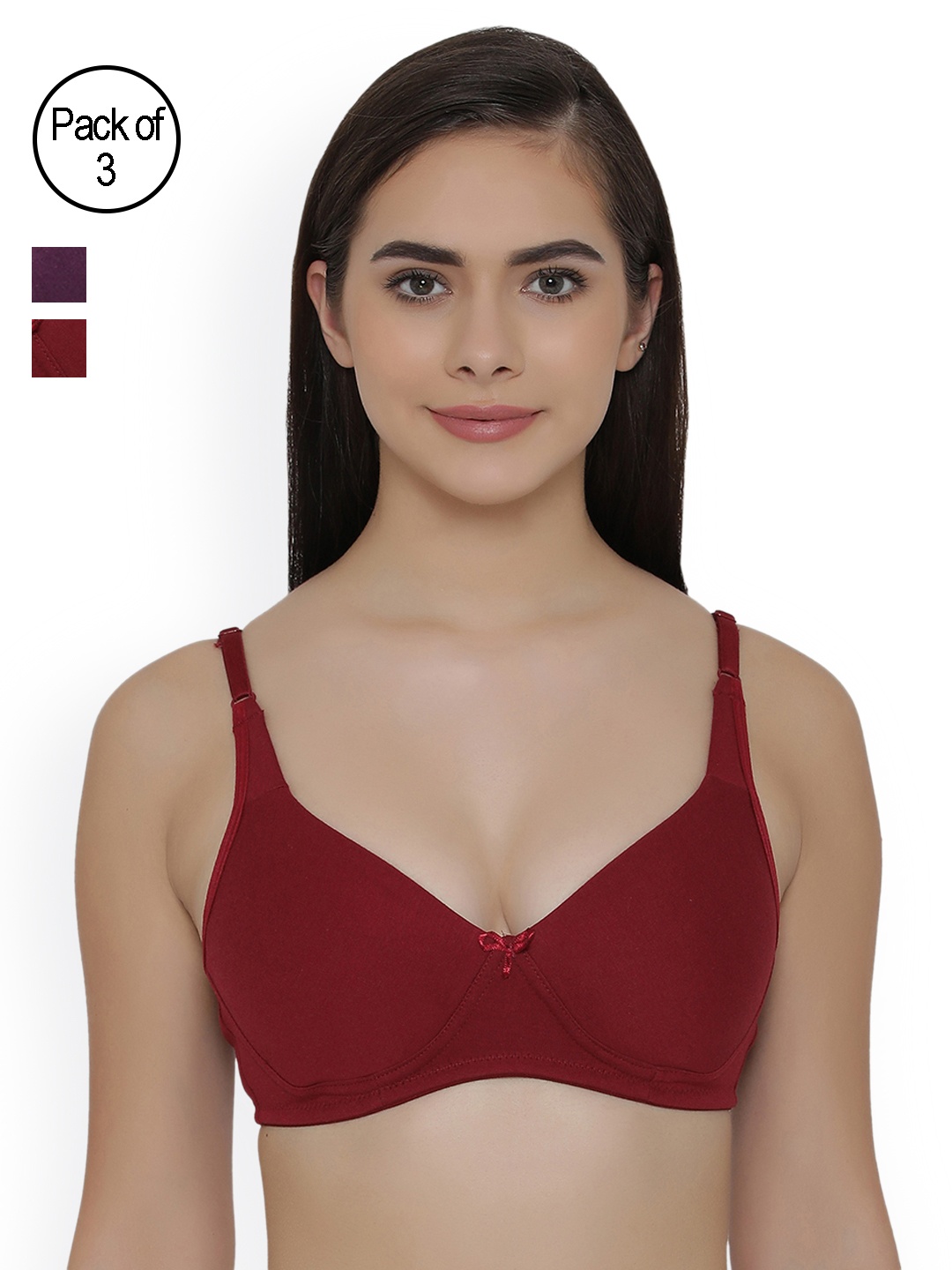 

Clovia Pack Of 2 Bra, Maroon