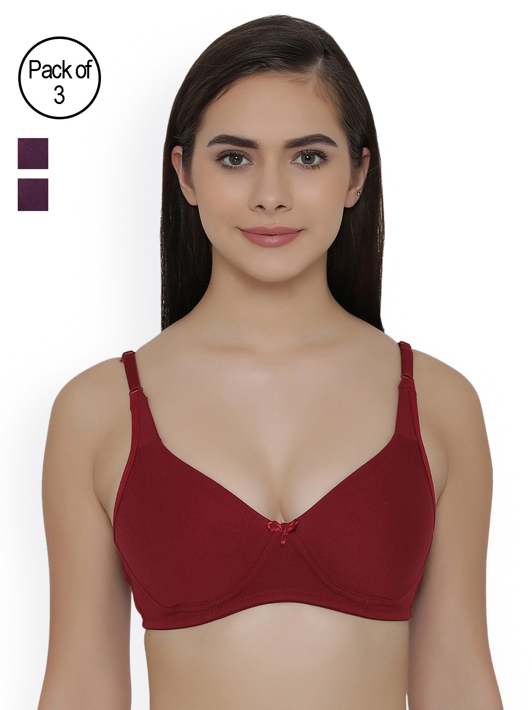 

Clovia Pack Of 2 Bra, Maroon